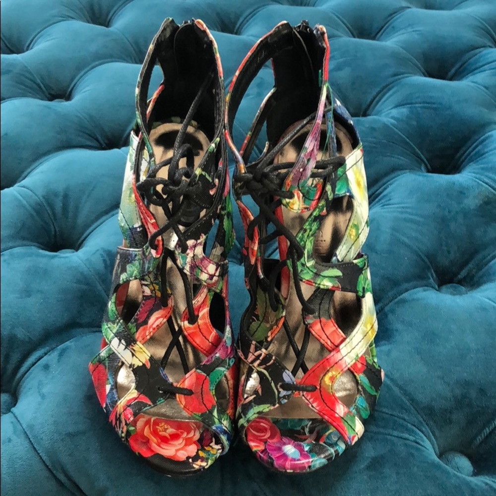 Madden Girl Ditaa Multi colored heels open toe - Picture 3 of 8